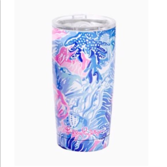 Lilly Pulitzer 20oz travel tumbler in saltwater blue shade seekers NWT in box - Picture 1 of 8